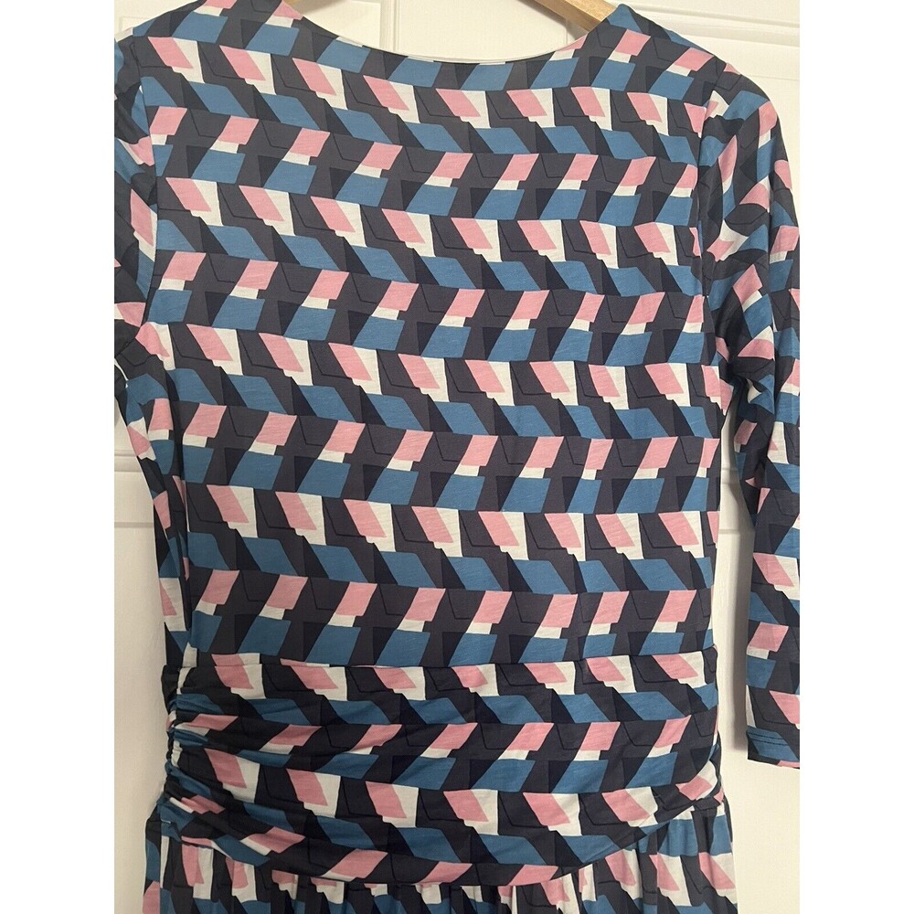 Boden Dress Geometric Print Midi Lined Size 8L Pockets - Picture 12 of 12